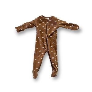 Somewhere over the rainbow! Mebie baby- 6-12 months, brown rainbow footie